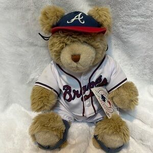 Build A Bear Atlanta Braves Cream Bear in Baseball Outfit